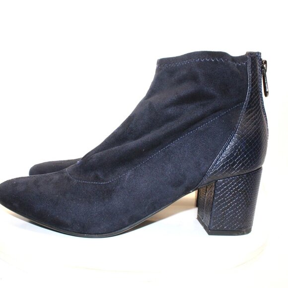 Bandolino Womens Sz 9M Stretch Ankle Boots Heels Shoes Black Leather Booties - Picture 5 of 9